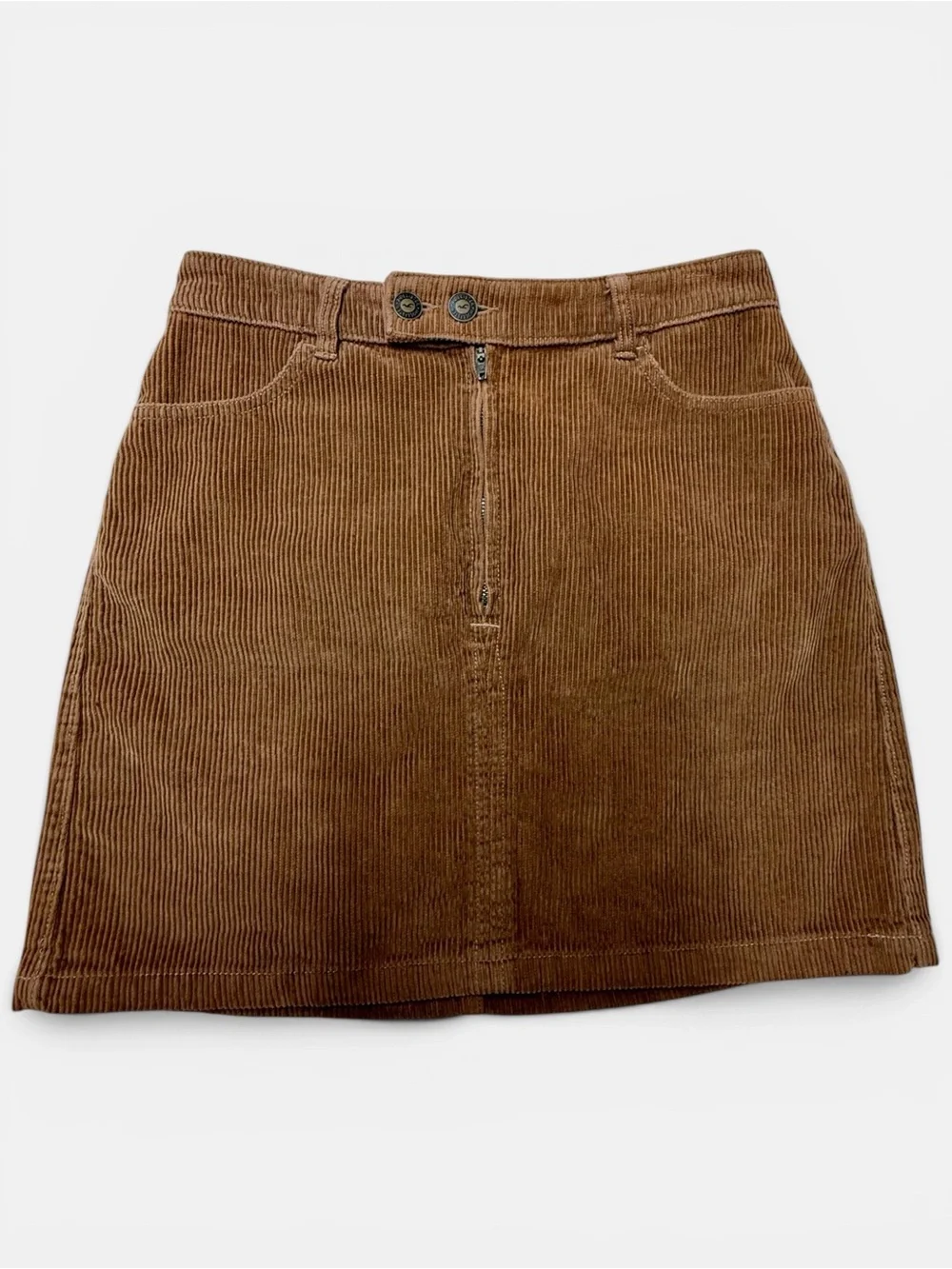 Hollister Brown Vintage Corduroy Mini Skirt Suede Ultra High Rise